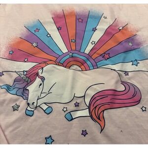 Wonder Nation Girls Unicorn Rainbow‎ Long Sleeve Shirt XL (14-16)